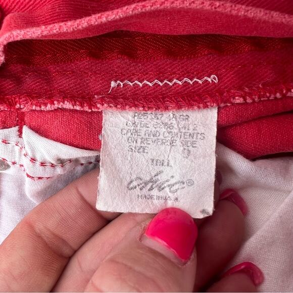 Vintage 80s 90s Chic Coral Red High Waist Taper Ankle Mom Jeans 26” waist - Picture 7 of 9